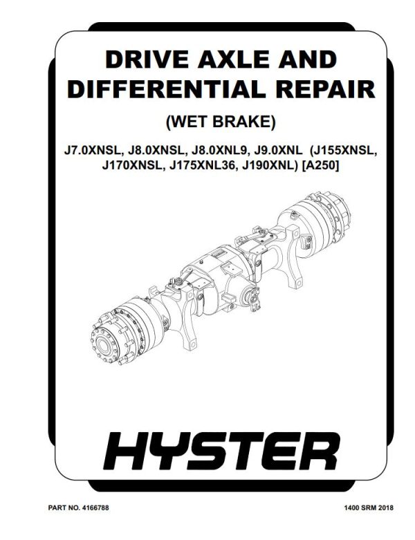 Hyster Class 1 A250 Troubleshooting Service Manual PDF