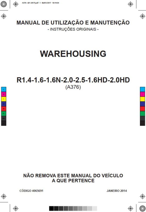Hyster Class 2 A376 R1.4 to R2.5 Operator Manual PT PDF