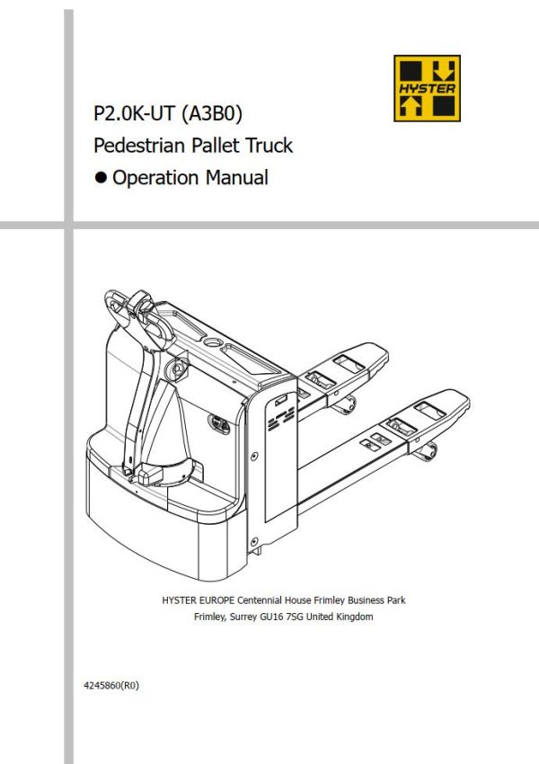 Hyster Class 3 A3B0 Operator Service Manual PDF
