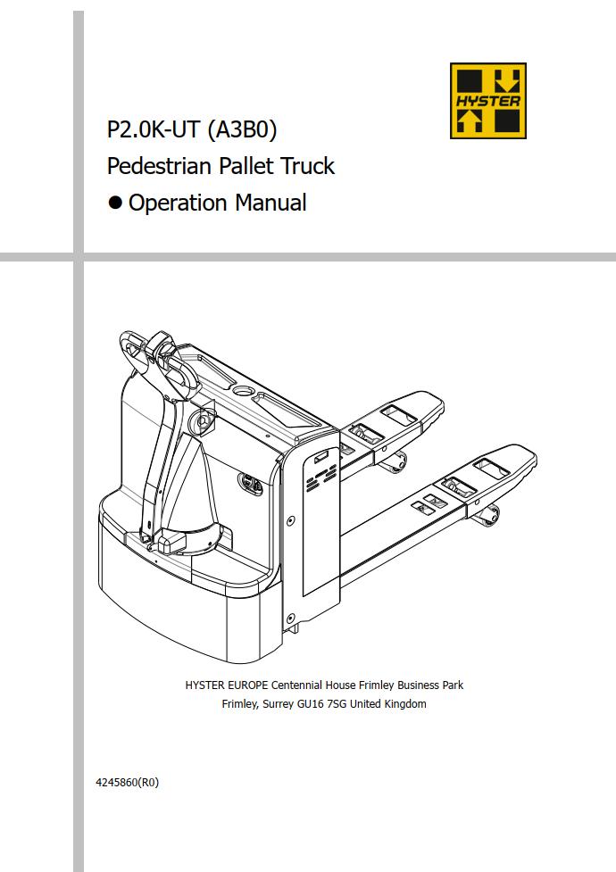 Hyster Class 3 A3B0 Operator Service Manual PDF