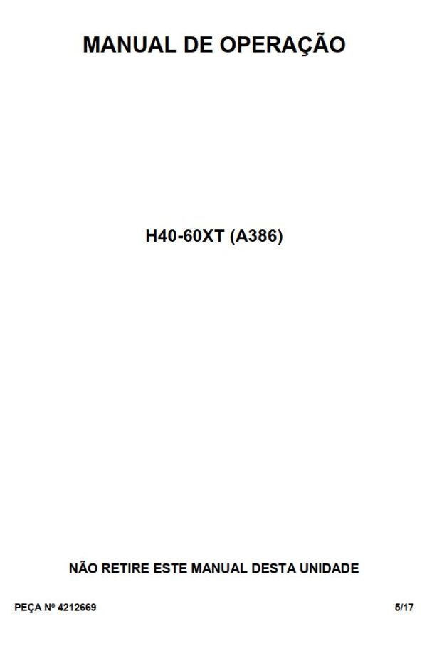 Hyster Class 5 A386 Operator Manual PT PDF