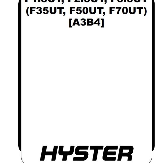 Hyster Forklift Class 5 A3C1 Service Repair Manual