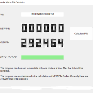 Hyundai VIN to PIN Calculator 1