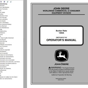 John Deere Bunker Rake 1200A Operators Manual EN ES