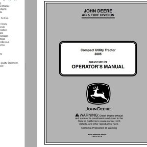 John Deere Compact Utility Tractor 3005 Operators Manual