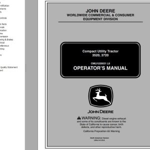 John Deere Compact Utility Tractor 3520 3720 Operators Manual