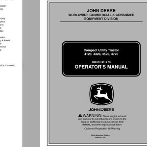 John Deere Compact Utility Tractor 4120 4320 4520 4720 Operators Manual