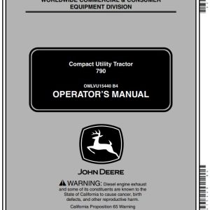 John Deere Compact Utility Tractor 790 Operators Manual EN ES
