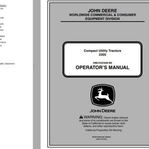 John Deere Compact Utility Tractors 2305 Operators Manual