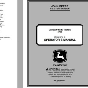 John Deere Compact Utility Tractors 2720 Operators Manual