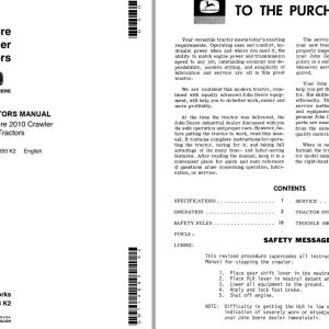 John Deere Crawler Tractors 2010 Operators Manual EN ES