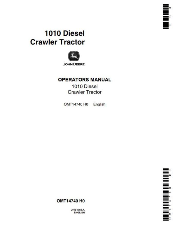 John Deere Diesel Crawler Tractor 110 Operators Manual
