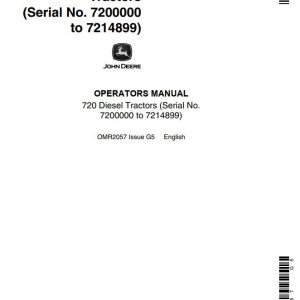 John Deere Diesel Tractors 720 Operators Manual