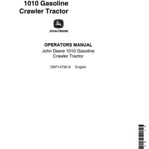 John Deere Gasoline Crawler Tractor 1010 Operators Manual 1