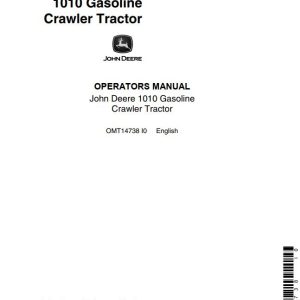 John Deere Gasoline Crawler Tractor 1010 Operators Manual