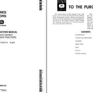 John Deere LP Gas Tractors 2010 Series Operators Manual