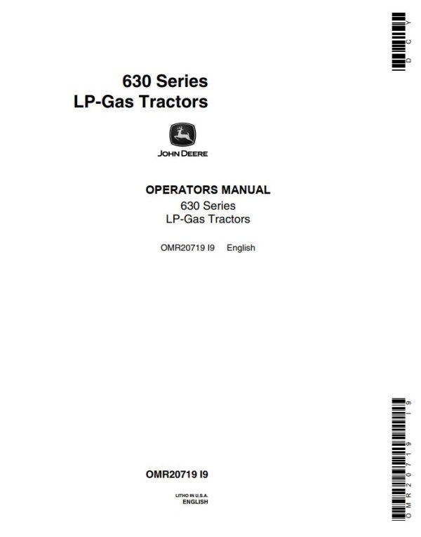 John Deere LP Gas Tractors 630 Series Operators Manual