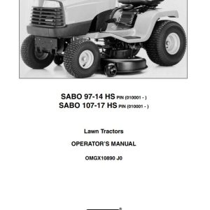 John Deere Lawn Tractors SABO97 14HS SABO107 17HS Operators Manual EN DE