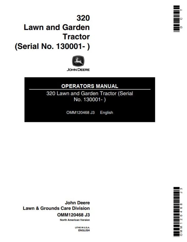 John Deere Lawn and Garden Tractor 320 Operators Manual