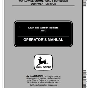 John Deere Lawn and Garden Tractor 355D Operators Manual
