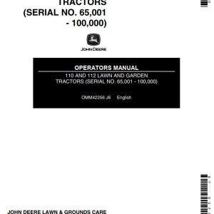John Deere Lawn and Garden Tractors 110 112 Operators Manual 1
