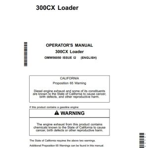 John Deere Loader 300CX Operators Manual