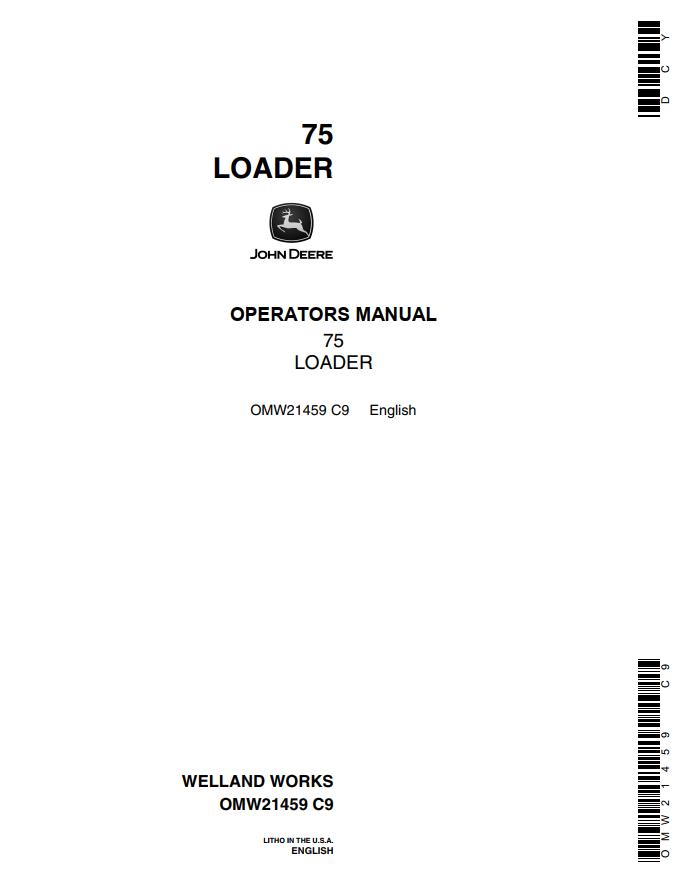 John Deere Loader 75 Operators Manual