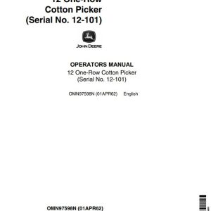 John Deere One Row Cotton Picker 12 Operator Manual
