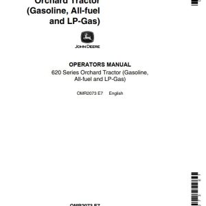 John Deere Orchard Tractor 620 Series Operators Manual