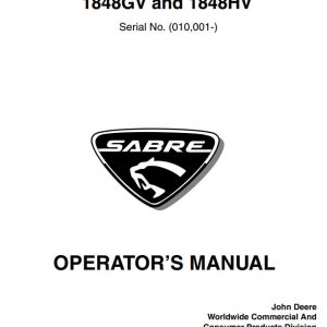 John Deere Sabre Yard Tractors 1842GV 1842HV 1848GV 1848HV Operators Manual EN ES