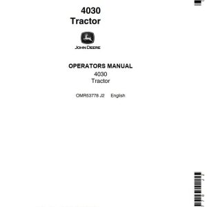 John Deere Tractor 4030 Operators Manual