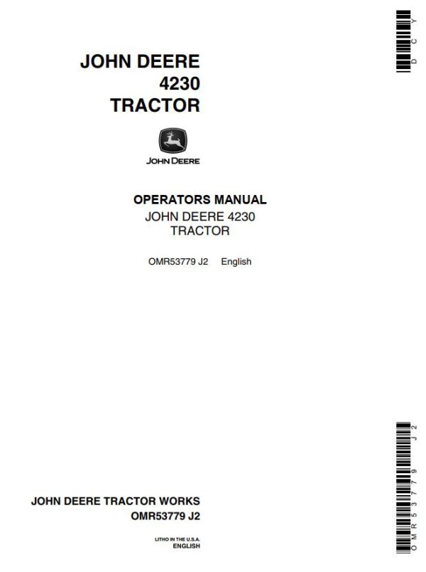 John Deere Tractor 4230 Operators Manual
