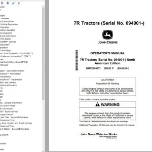 John Deere Tractor 7R Operators Manual