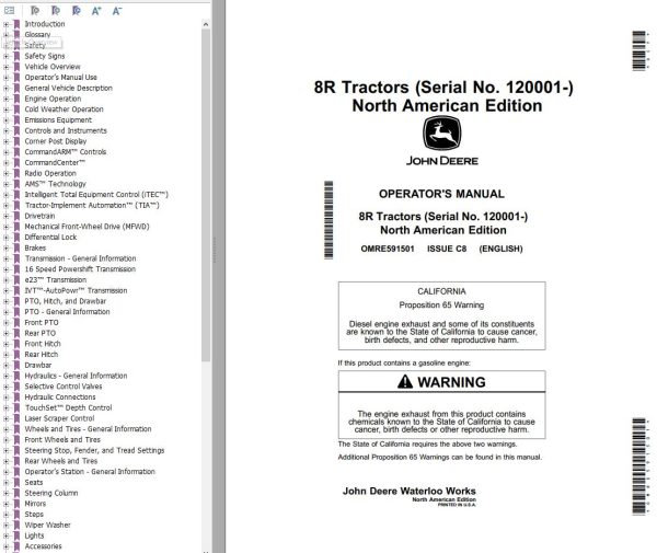 John Deere Tractor 8R Operators Manual