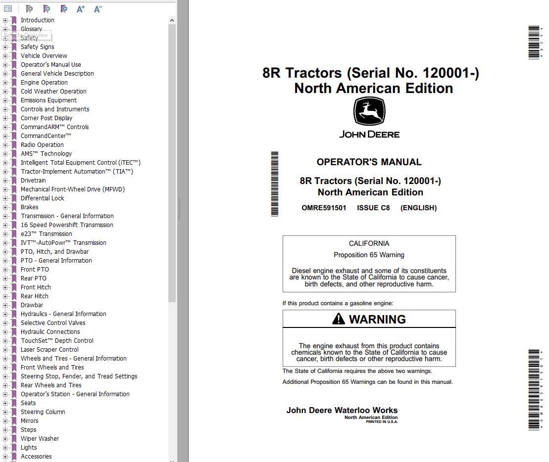 John Deere Tractor 8R Operators Manual