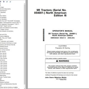 John Deere Tractor 9R Operators Manual