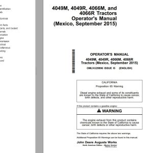John Deere Tractors 4049M 4049R 4066M 4066R Operators Manual