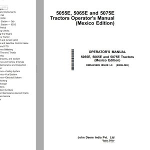 John Deere Tractors 5055E 5065E 5075E Operators Manual