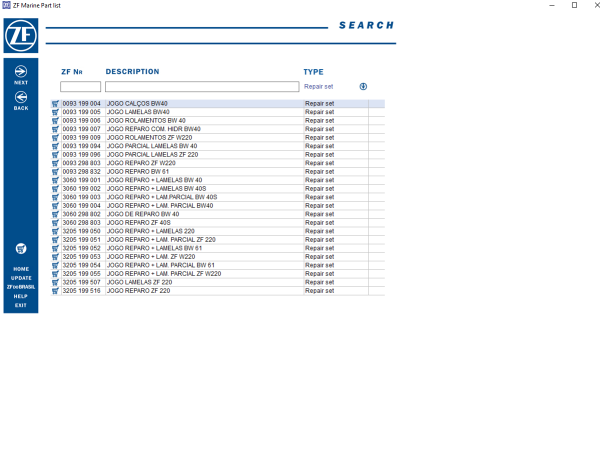 ZF Marine EPC 05.2023 Parts List Catalogue 3