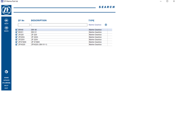 ZF Marine EPC 05.2023 Parts List Catalogue 4