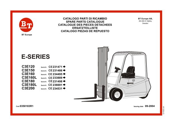BT Forklift C3E120 to C3E200 Service Manual IT EN FR DE ES