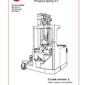BT Forklift FRT 2000SE 2.0 N 2.7 Master Service Manual