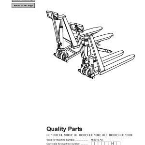 BT Forklift HL1000 HLE1000 Parts Catalog EN SV DE FR