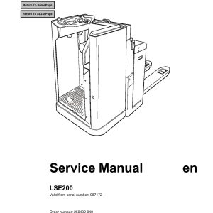 BT Forklift LSE200 Service Manual
