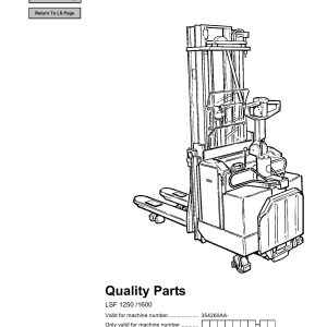 BT Forklift LSF1250 LSF1600 Parts Catalog