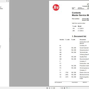 BT Forklift LT2200 8 LT2200 6 Service Manual