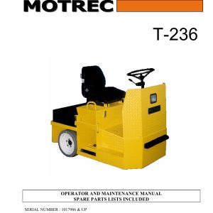 BT Forklift Motrec T 236 Parts Operator and Maintenance Manual
