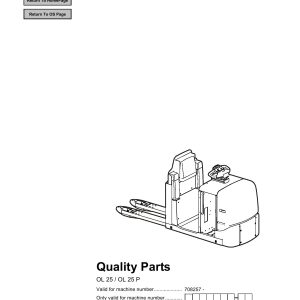 BT Forklift OL25 OL25P Parts Catalog EN SV DE FR