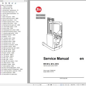 BT Forklift RRM12 RRM14 RRM16 Service Manual