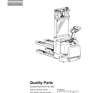 BT Forklift S 16D LR7A1 Parts Catalog